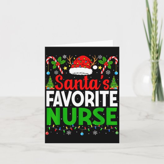Santas Favorite Nurse Rn Christmas Nursing Christm カード (正面)