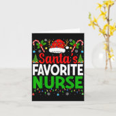 Santas Favorite Nurse Rn Christmas Nursing Christm カード (黄色い花)