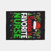 Santas Favorite Nurse Rn Christmas Nursing Christm フリースブランケット (正面(横))