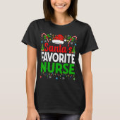 Santas Favorite Nurse Rn Christmas Nursing Christm Tシャツ (正面)