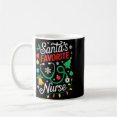 Santa's Favorite Nurse Shirt Men Women Funny Chris コーヒーマグカップ (左)