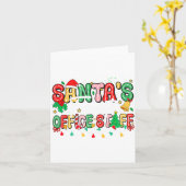 Santa's Favorite Office Staff Christmas Lights San カード (黄色い花)