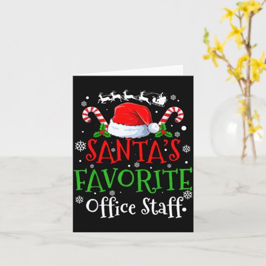 Santa's Favorite Office Staff Christmas Party  カード (黄色い花)