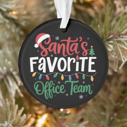 Santa's Favorite Office Team Christmas Funny Work オーナメント (ツリー)