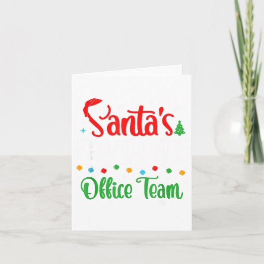 Santa's Favorite Office Team Christmas Lights Sant カード (正面)