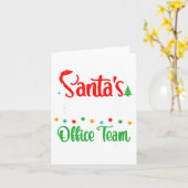 Santa's Favorite Office Team Christmas Lights Sant カード (黄色い花)