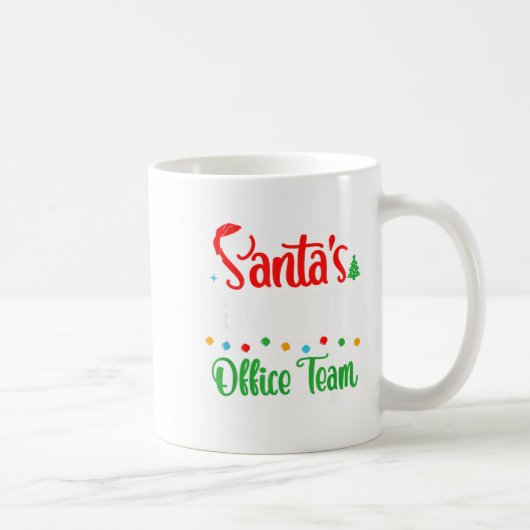 Santa's Favorite Office Team Christmas Lights Sant コーヒーマグカップ (右)