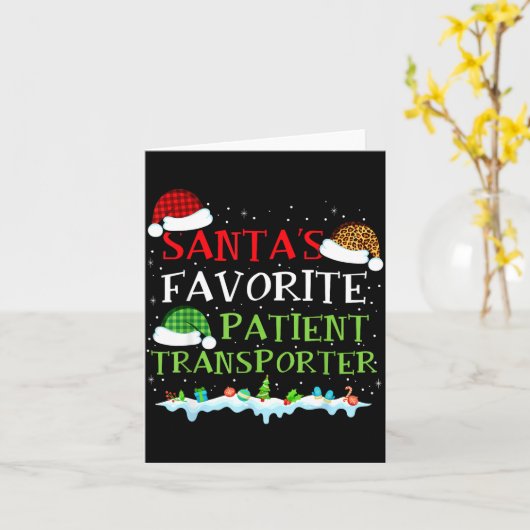 Santa's Favorite Patient Transrter Fun Christmas  カード (黄色い花)