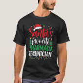 Santa's Favorite Pharmacy Tech Christmas Santa Hat Tシャツ (正面)