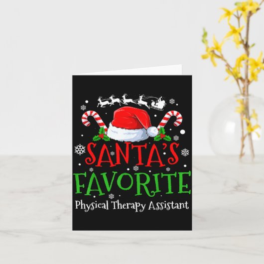 Santa's Favorite Physical Therapy Istant Christmas カード (黄色い花)