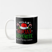 Santa's Favorite Physical Therapy Istant Christmas コーヒーマグカップ (左)