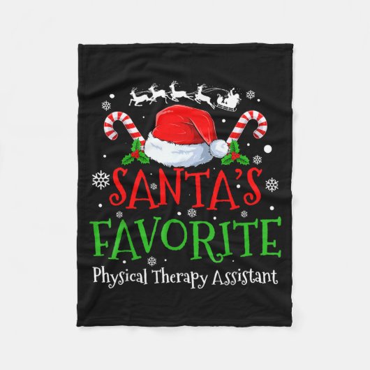 Santa's Favorite Physical Therapy Istant Christmas フリースブランケット (正面)