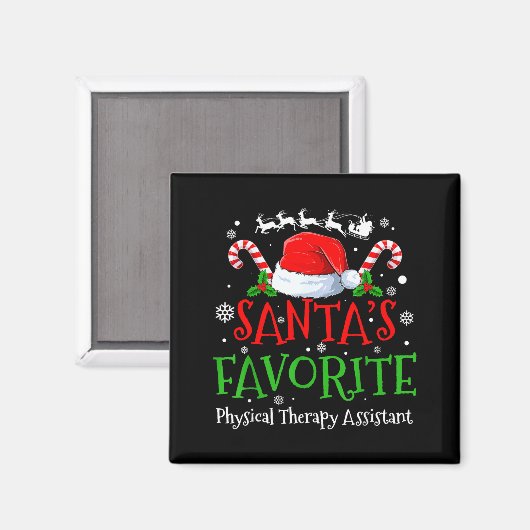 Santa's Favorite Physical Therapy Istant Christmas マグネット (正面/裏面)