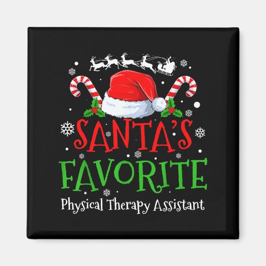 Santa's Favorite Physical Therapy Istant Christmas マグネット (正面)