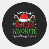 Santa's Favorite Physical Therapy Istant Christmas ラウンドシール (正面)