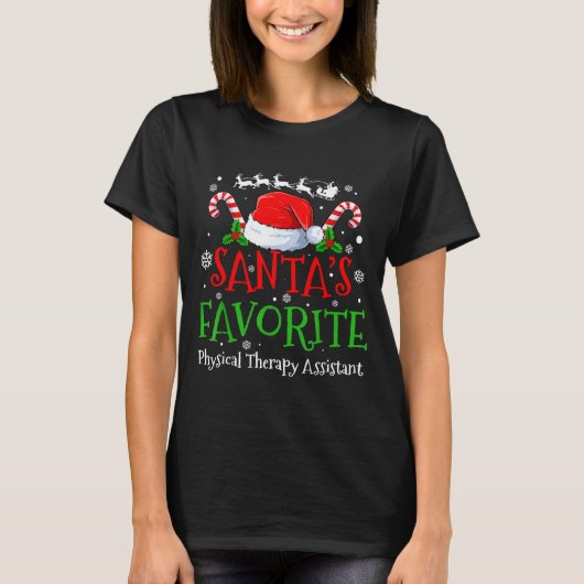 Santa's Favorite Physical Therapy Istant Christmas Tシャツ (正面)
