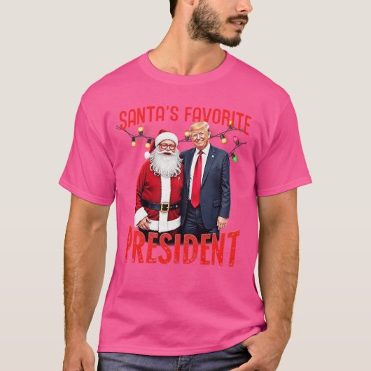 Santas Favorite Presiden Christmas girl Tシャツ (正面)