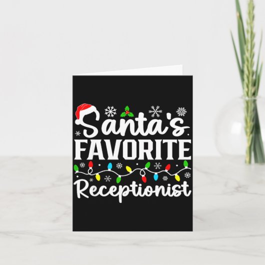 Santa's Favorite Receptionist Christmas Family Mat カード (正面)