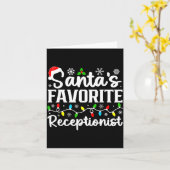 Santa's Favorite Receptionist Christmas Family Mat カード (黄色い花)