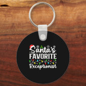 Santa's Favorite Receptionist Christmas Family Mat キーホルダー (正面)
