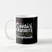 Santa's Favorite Receptionist Christmas Family Mat コーヒーマグカップ (左)