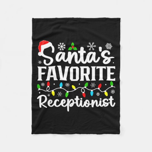 Santa's Favorite Receptionist Christmas Family Mat フリースブランケット (正面)
