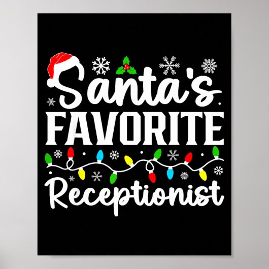Santa's Favorite Receptionist Christmas Family Mat ポスター (正面)