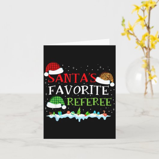 Santa's Favorite Referee Fun Christmas  カード (黄色い花)