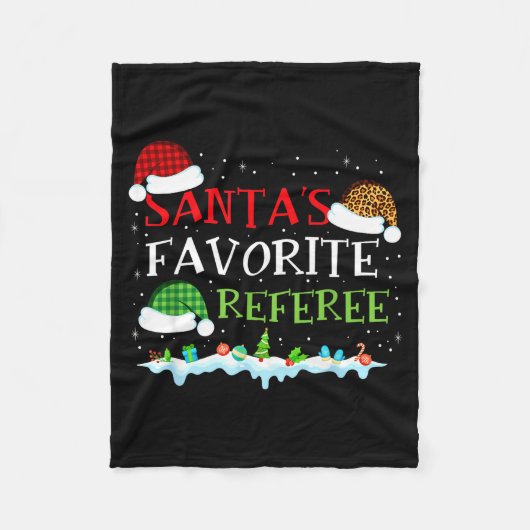 Santa's Favorite Referee Fun Christmas フリースブランケット (正面)