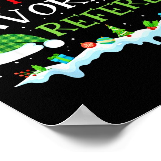 Santa's Favorite Referee Fun Christmas  ポスター (角)