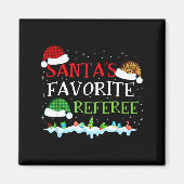 Santa's Favorite Referee Fun Christmas マグネット (正面)