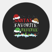 Santa's Favorite Referee Fun Christmas  ラウンドシール (正面)