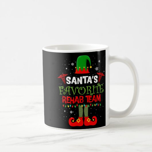 Santa's Favorite Rehab Team Elf Physical Therapy C コーヒーマグカップ (右)