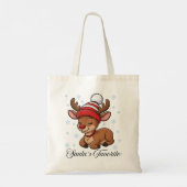  Santa's Favorite Reindeer Christmas Tote Bag トートバッグ (裏面)