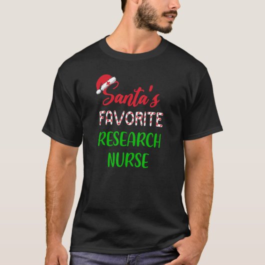 Santas Favorite Research Nurse Chritsmas Tシャツ (正面)