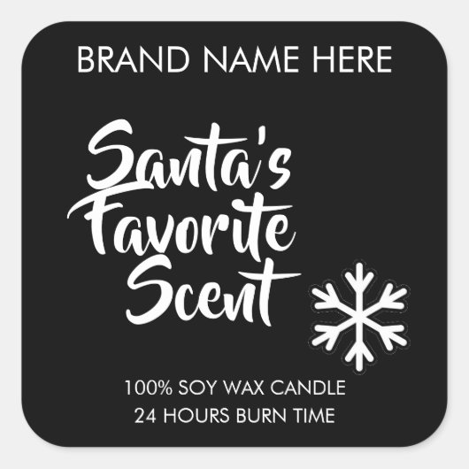 Santa's Favorite Scent | Modern Candle Labels スクエアシール (正面)