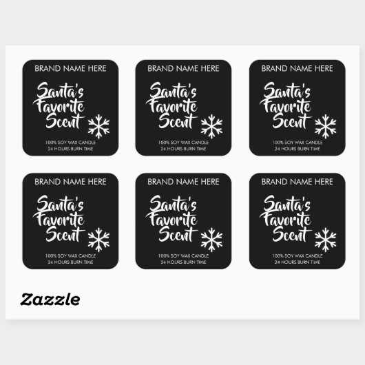 Santa's Favorite Scent | Modern Candle Labels スクエアシール (シート)