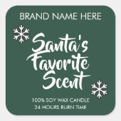 Santa's Favorite Scent | Modern Candle Labels スクエアシール (正面)