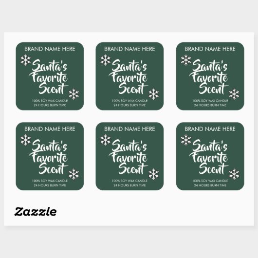 Santa's Favorite Scent | Modern Candle Labels スクエアシール (シート)