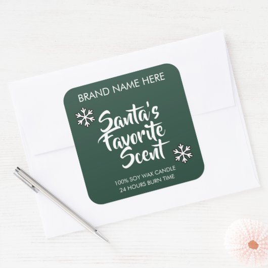Santa's Favorite Scent | Modern Candle Labels スクエアシール (封筒)