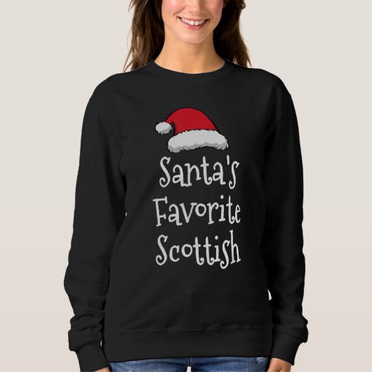 Santas Favorite Scottish   Christmas     Xmas paja スウェットシャツ (正面)