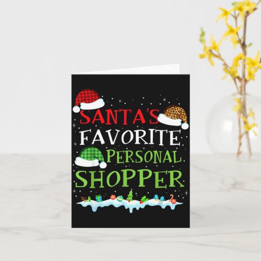 Santa's Favorite Shopper Fun Christmas Consultant  カード (黄色い花)