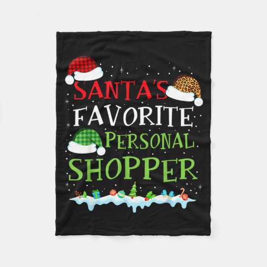 Santa's Favorite Shopper Fun Christmas Consultant フリースブランケット (正面)
