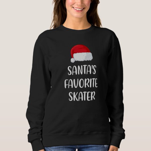 Santas Favorite Skater Christmas Figure Skating スウェットシャツ (正面)