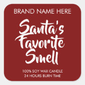 Santa's Favorite Smell Candle Labels スクエアシール (正面)