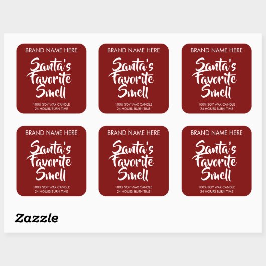 Santa's Favorite Smell Candle Labels スクエアシール (シート)