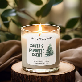 Santa's Favorite Smell | Modern Candle Labels スクエアシール