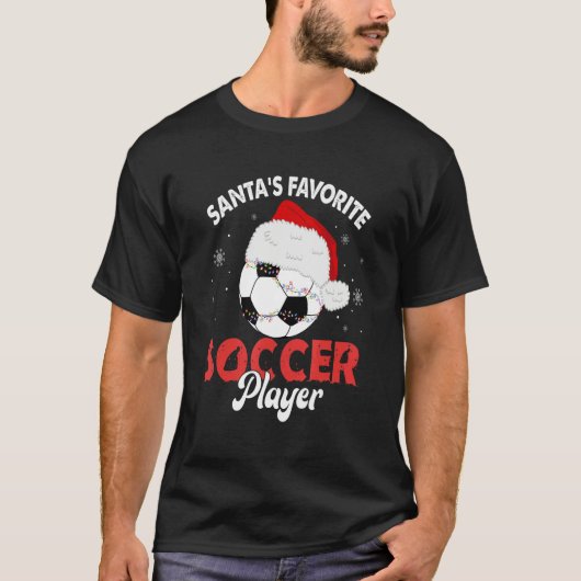 Santa's Favorite Soccer Player Christmas Pajama Tシャツ (正面)