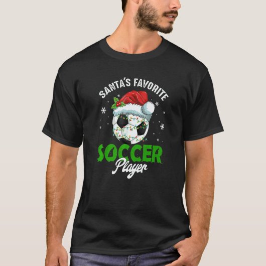 Santa's Favorite Soccer Player Christmas Pajama Tシャツ (正面)