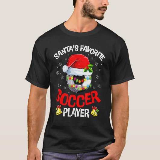 Santa's Favorite Soccer Player Christmas Pajama Tシャツ (正面)